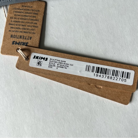 *SOLD C* NWT SKIMS Ruched bikini top Rhinestone strappy bikini bottom small - Picture 3 of 15